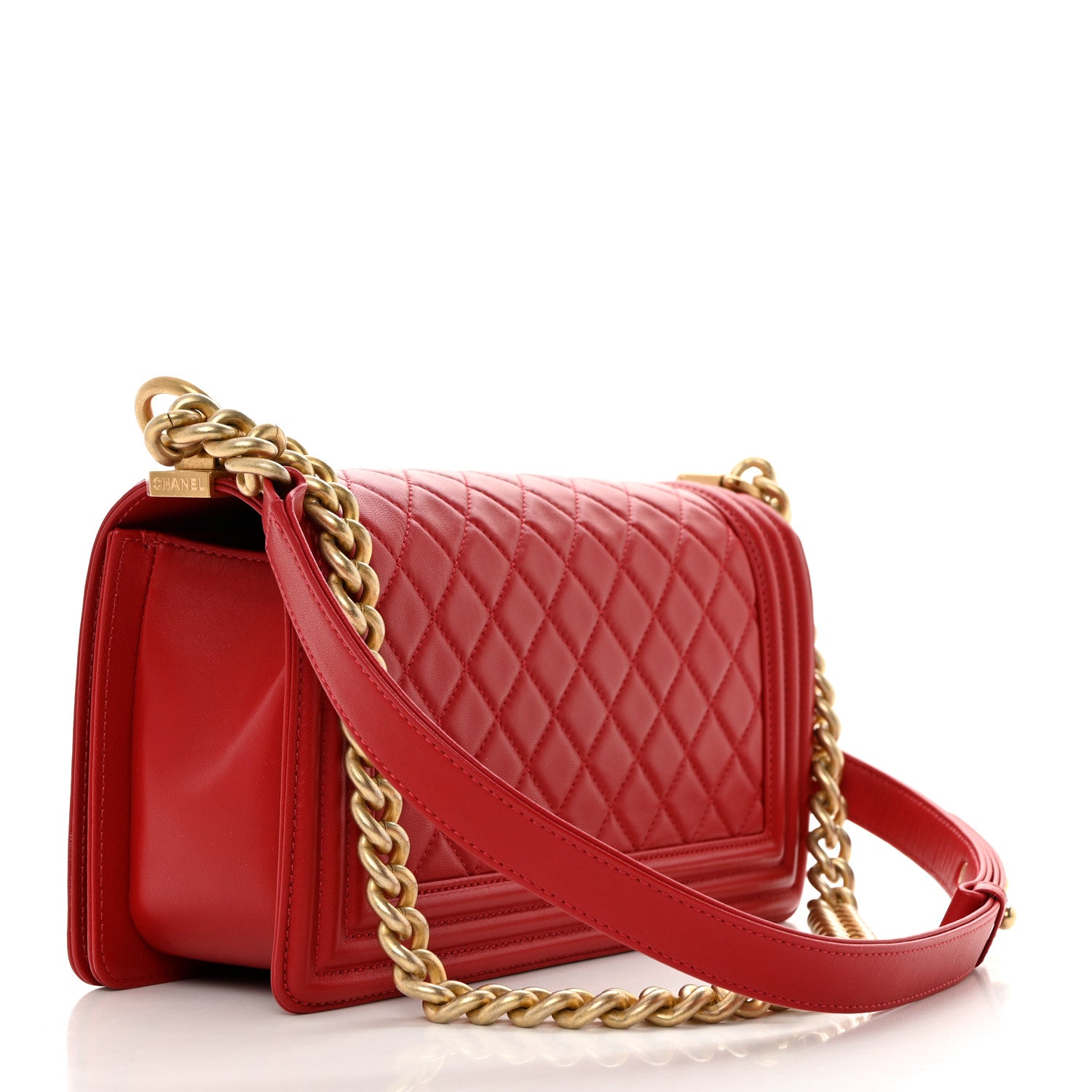 Chanel Lambskin Quilted Medium Boy Flap Red 2 of 11