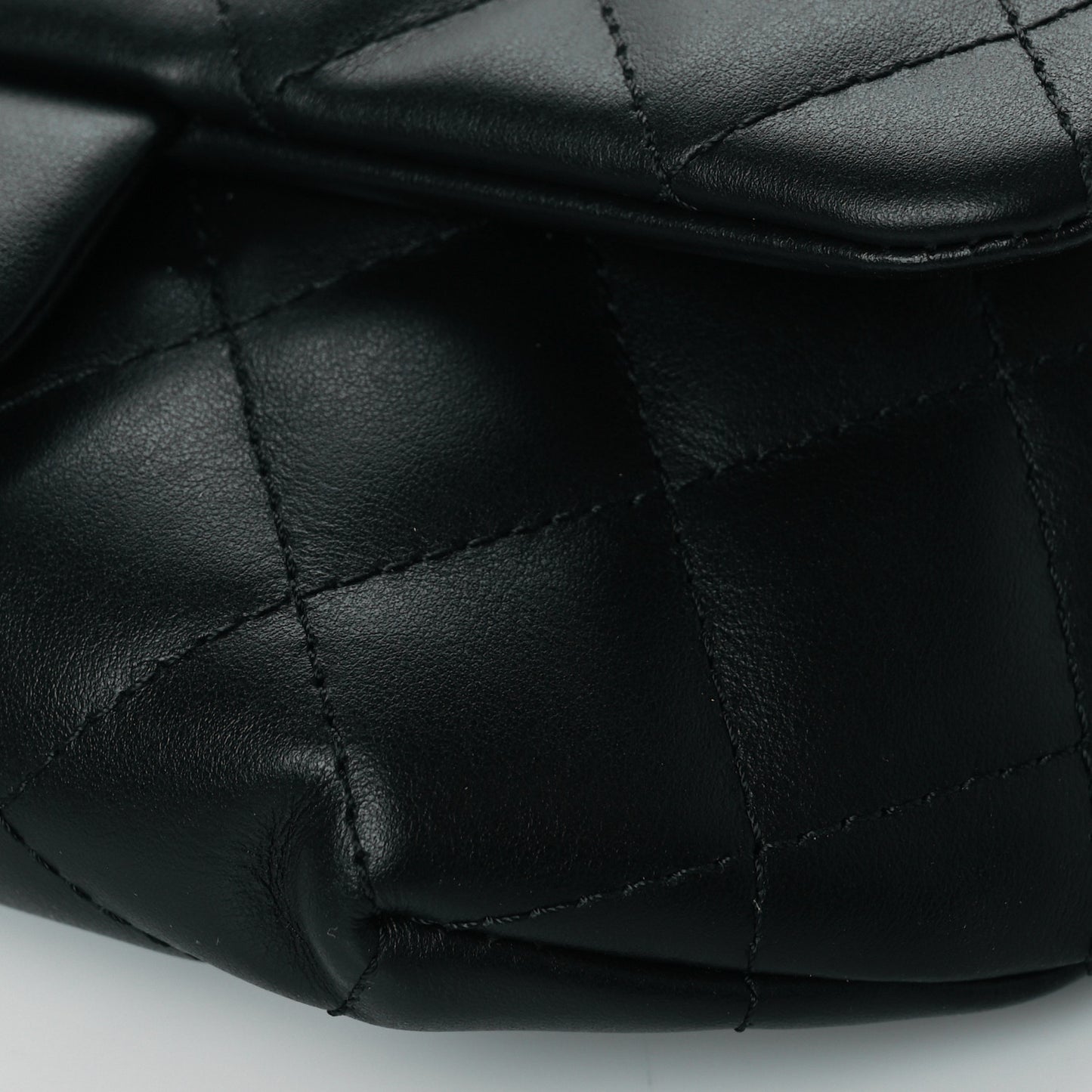 Calfskin Quilted CC Uniform Flap Belt Bag Black