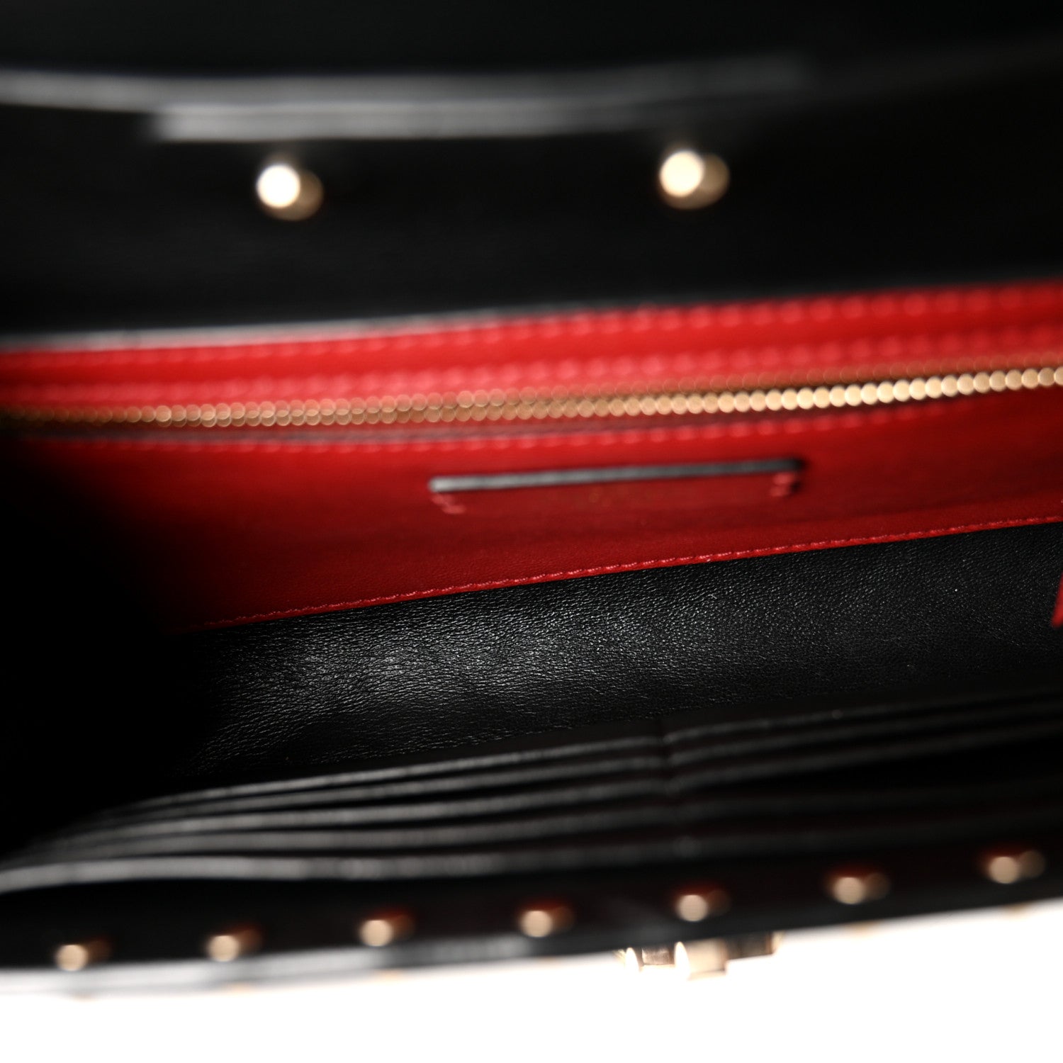 Valentino Garavani Lambskin Rockstud Spike Wallet on Chain Black 5 of 12