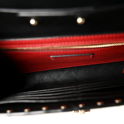 Valentino Garavani Lambskin Rockstud Spike Wallet on Chain Black 5 of 12