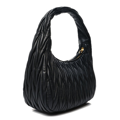 Miu Miu Nappa Matelasse Wander Large Hobo Black 3 of 9