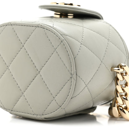 Chanel Lambskin Quilted Mini Vanity Case With Chain Grey 8 of 10