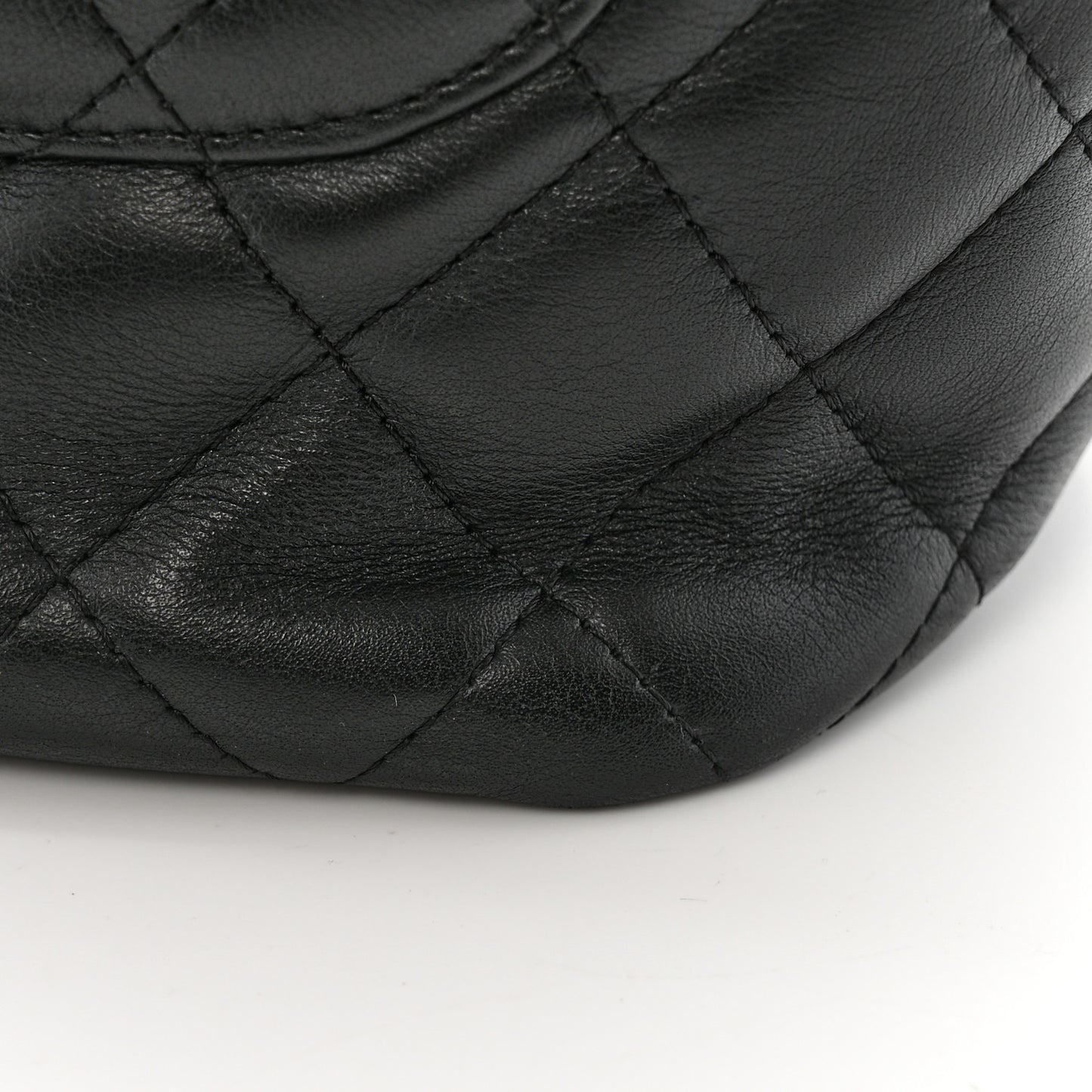 Calfskin Quilted Medium Cambon Tote Black White