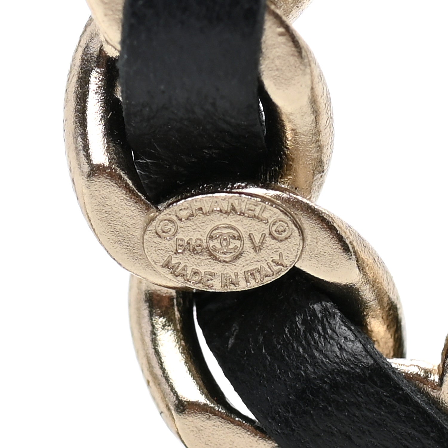 Chanel Lambskin Chain CC Brooch Black Gold 4 of 5