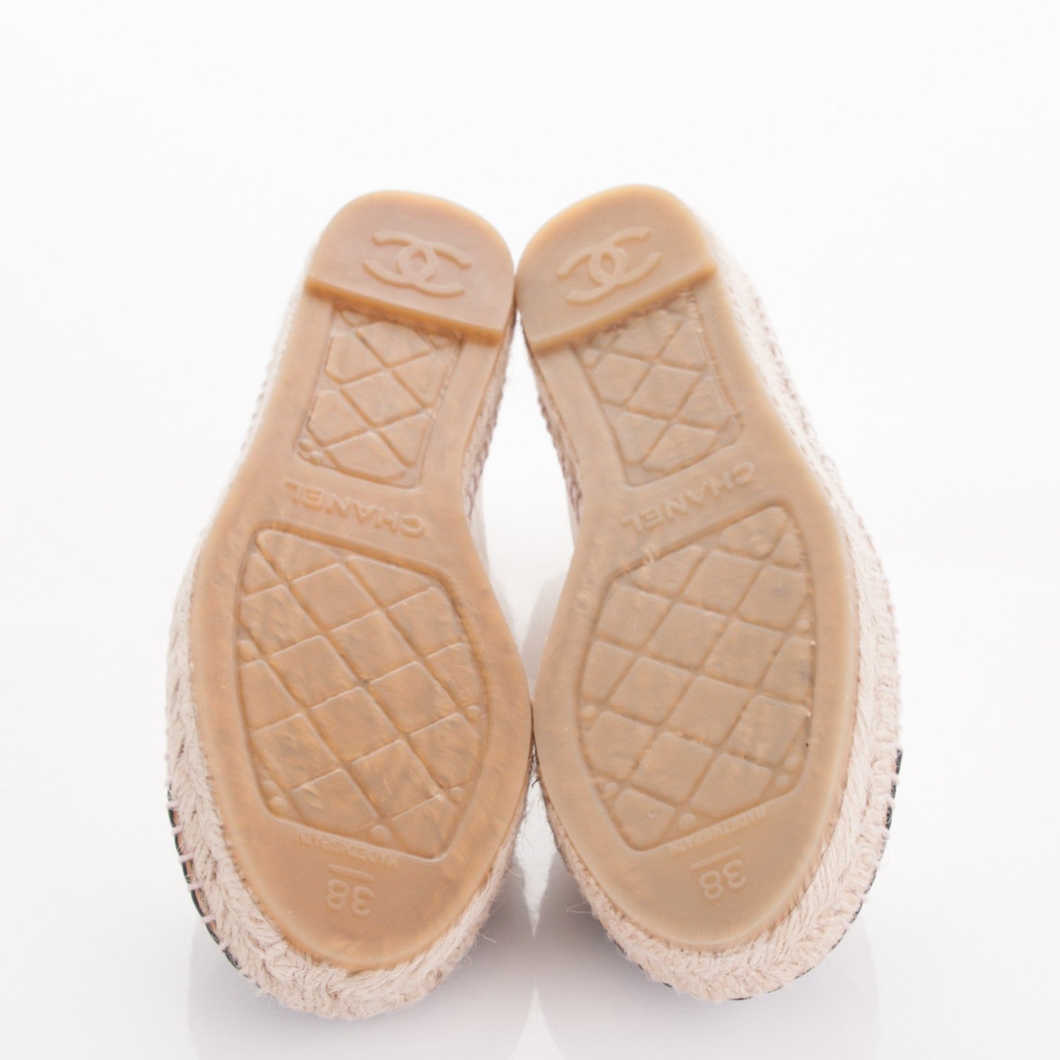 Chanel Lambskin Espadrilles White Black 38 5 of 10