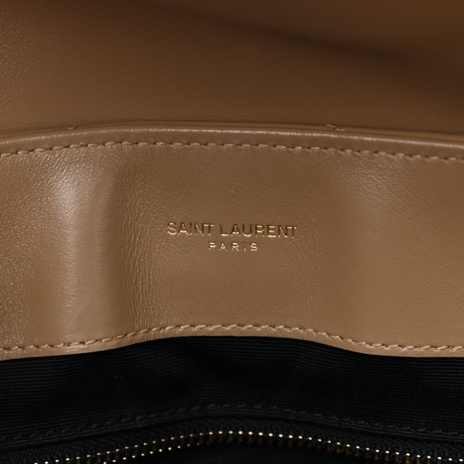 Saint Laurent Calfskin Y Quilted Monogram Medium Loulou Chain Satchel Dark Beige 7 of 11