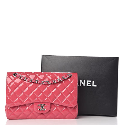 Chanel Patent Quilted Jumbo Double Flap Pink 11 of 11