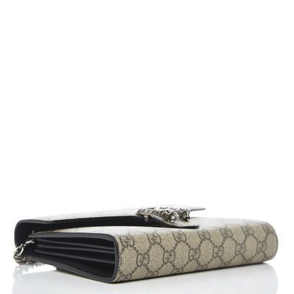 Gucci GG Supreme Monogram Mini Dionysus Chain Wallet Beige Black 4 of 9