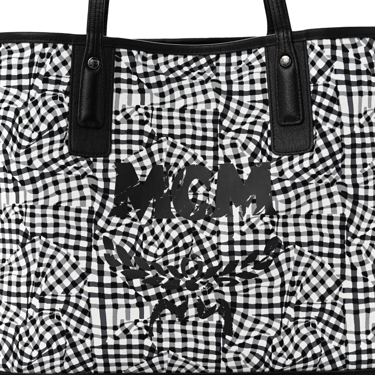 Grained Calfskin Visetos Medium Liz Reversible Shopper Tote Black