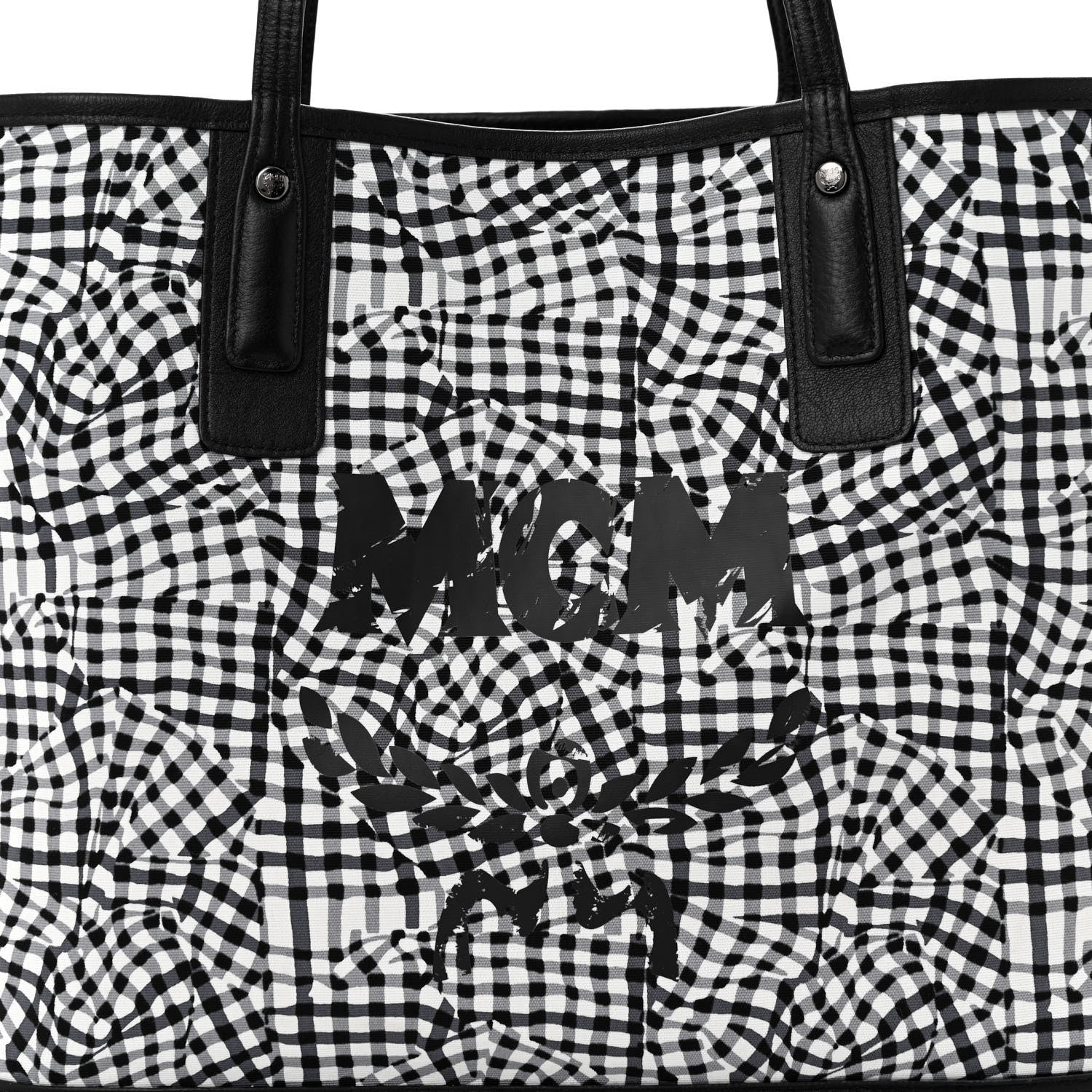 MCM Grained Calfskin Visetos Medium Liz Reversible Shopper Tote Black 13 of 18