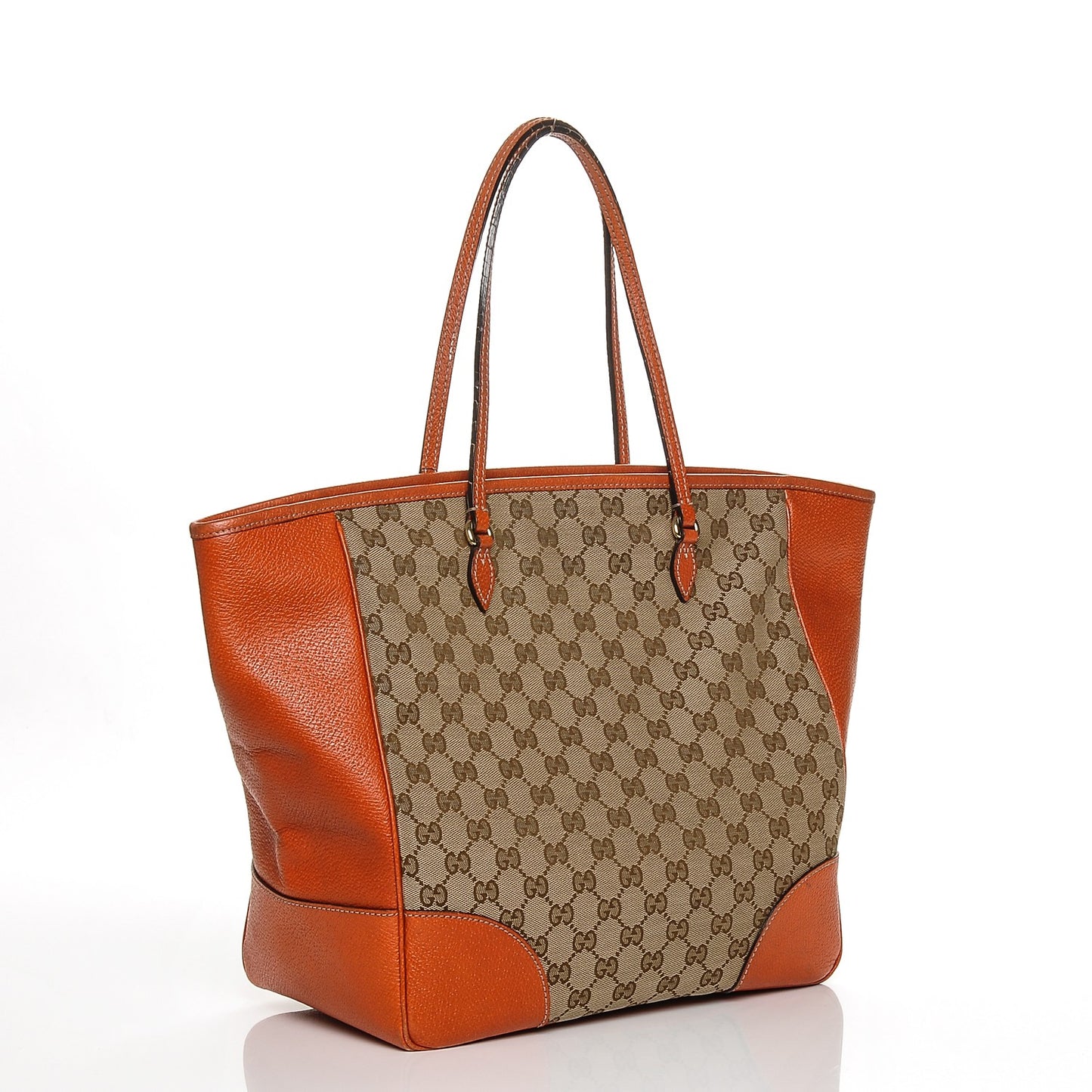 Monogram Medium Bree Zippered Tote Beige Orange