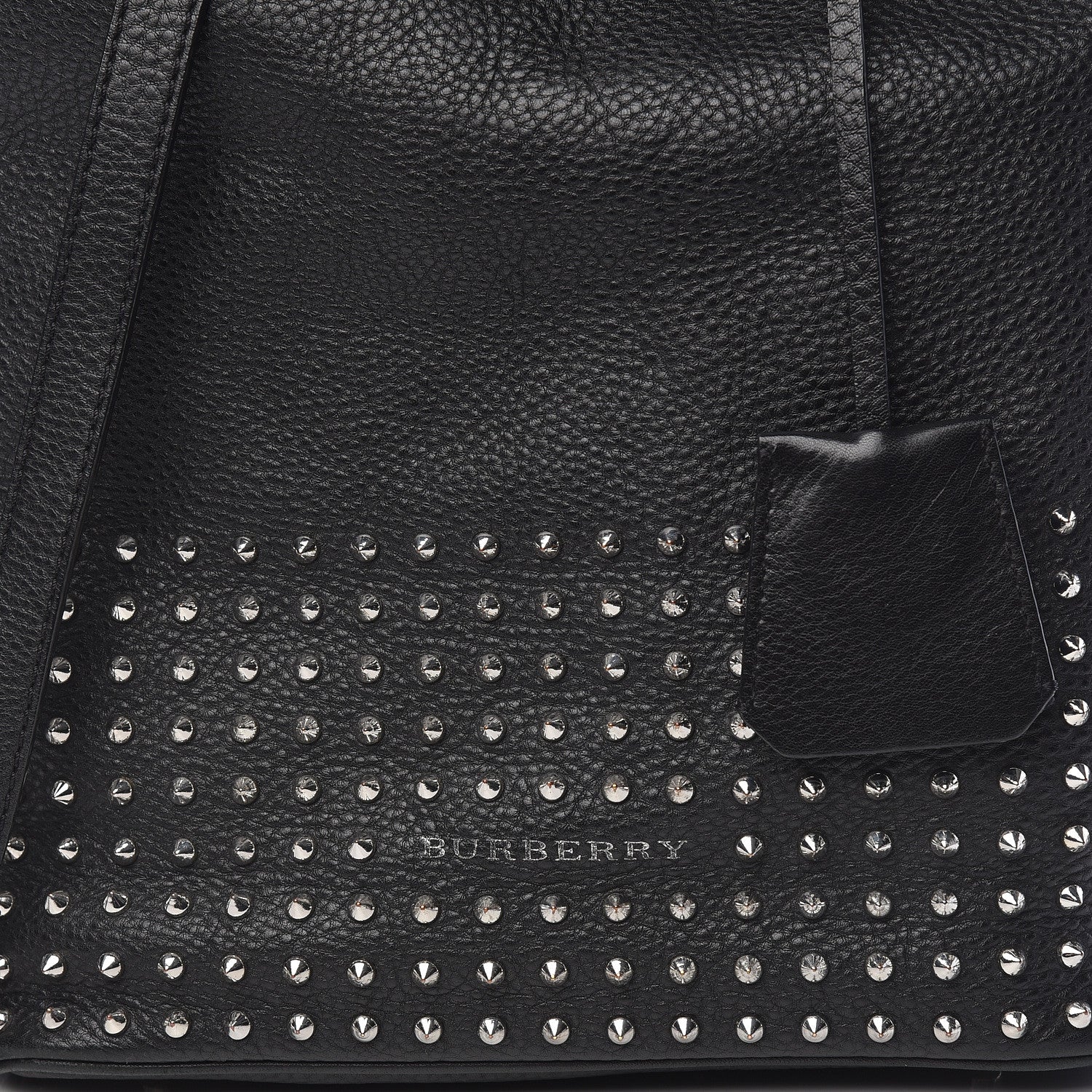 Burberry Calfskin Studded Medium Susanna Hobo Black 9 of 12