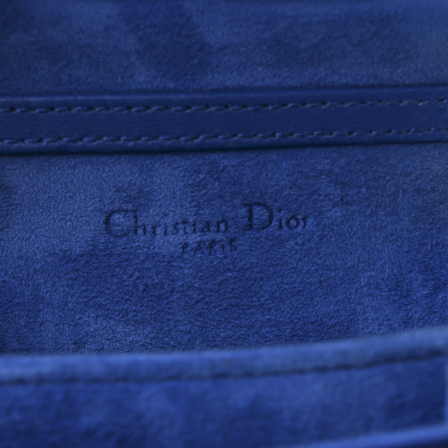 Christian Dior Metallic Calfskin Studded Vertical Diorama Blue