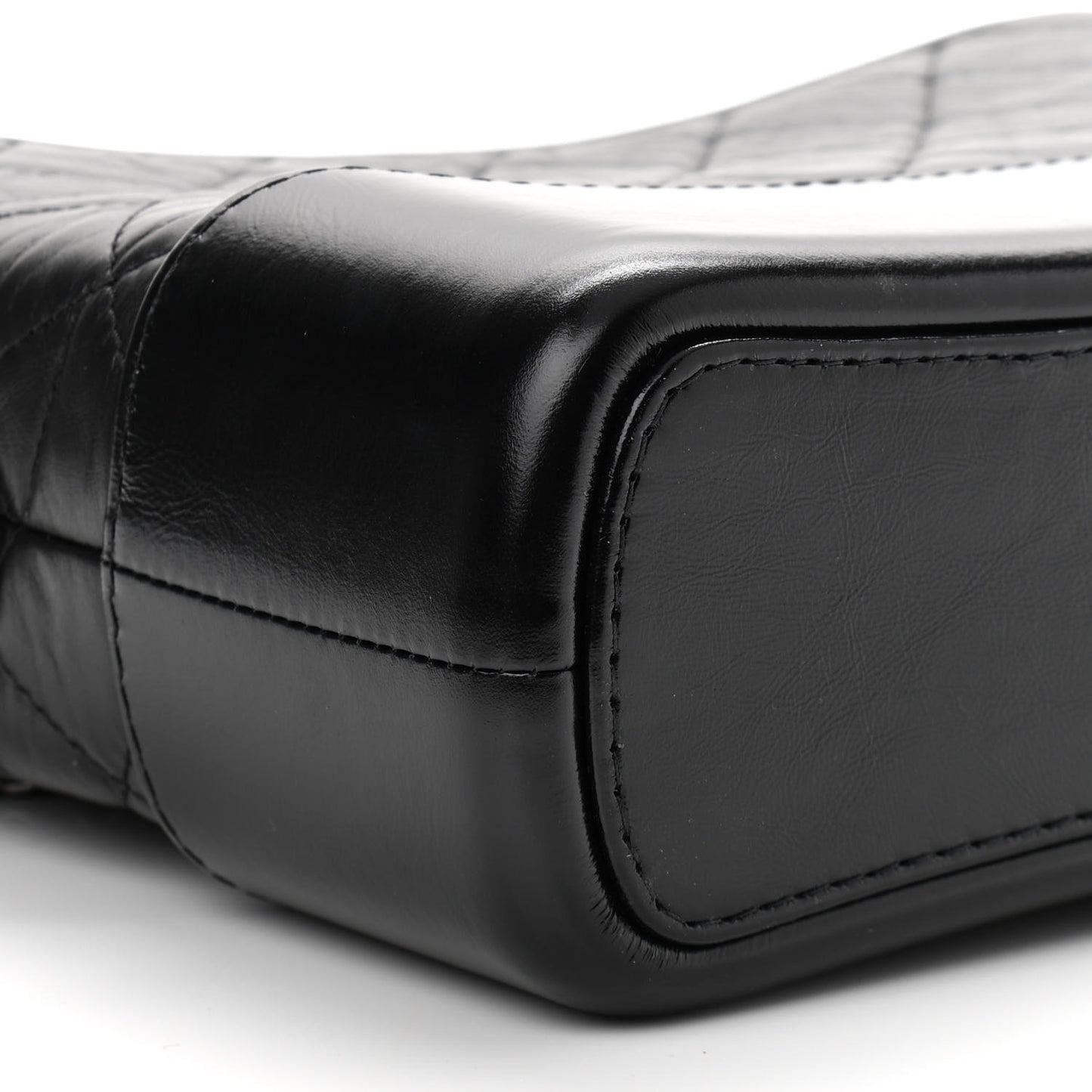 Aged Calfskin Quilted New Medium Gabrielle Hobo Black