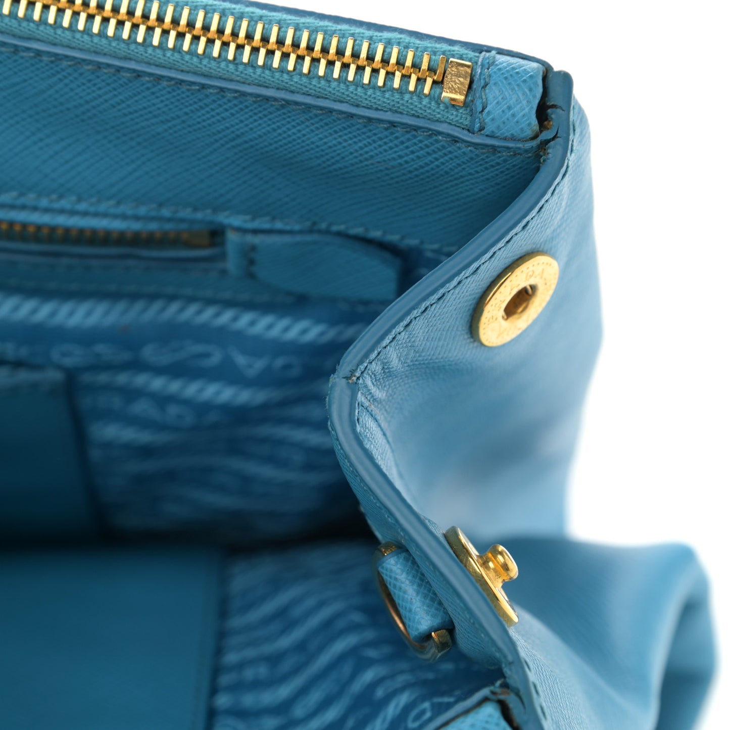 Saffiano Medium Galleria Double Zip Tote Turchese