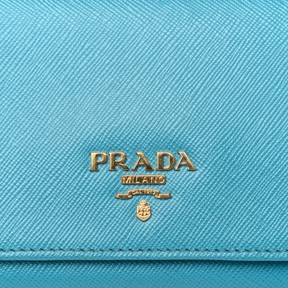 Prada Saffiano Metal Continental Flap Wallet Turchese 15 of 15