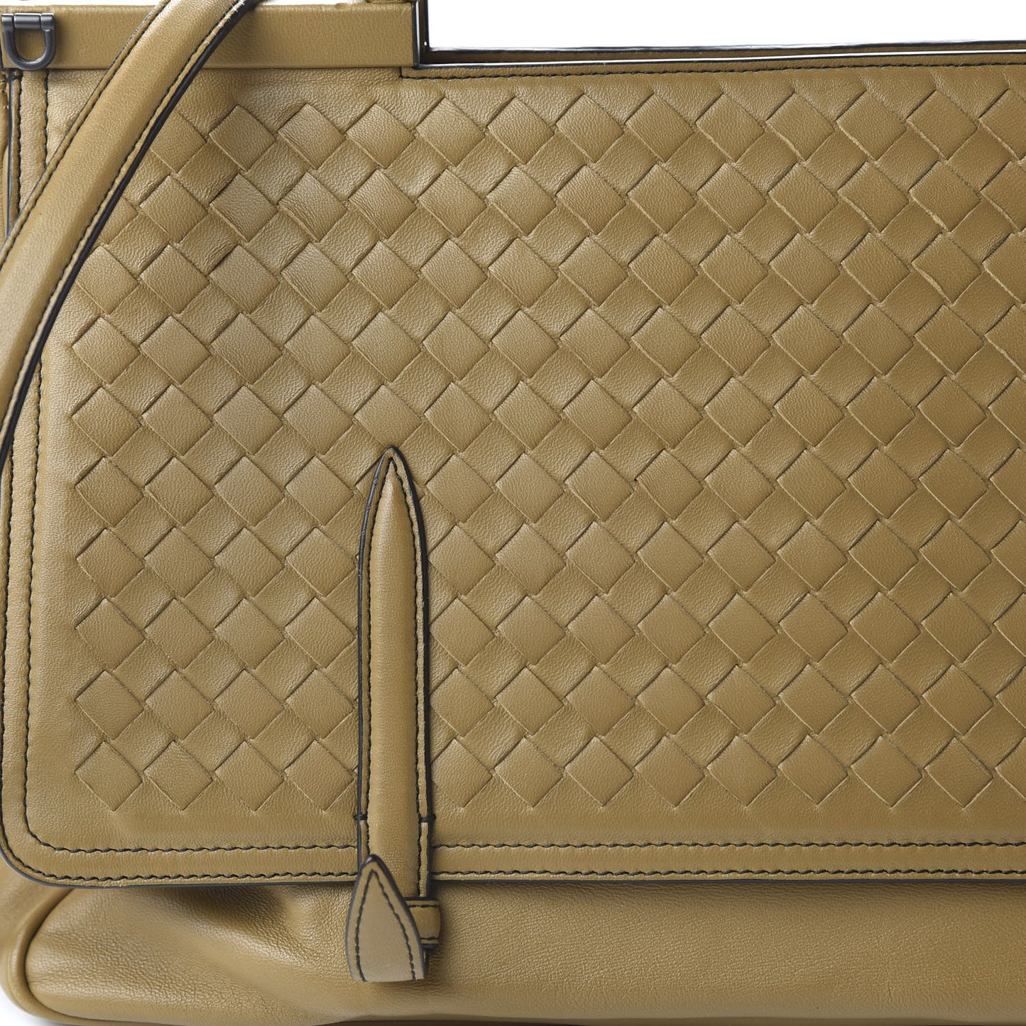 Nappa Intrecciato Medium Monaco Satchel Camel