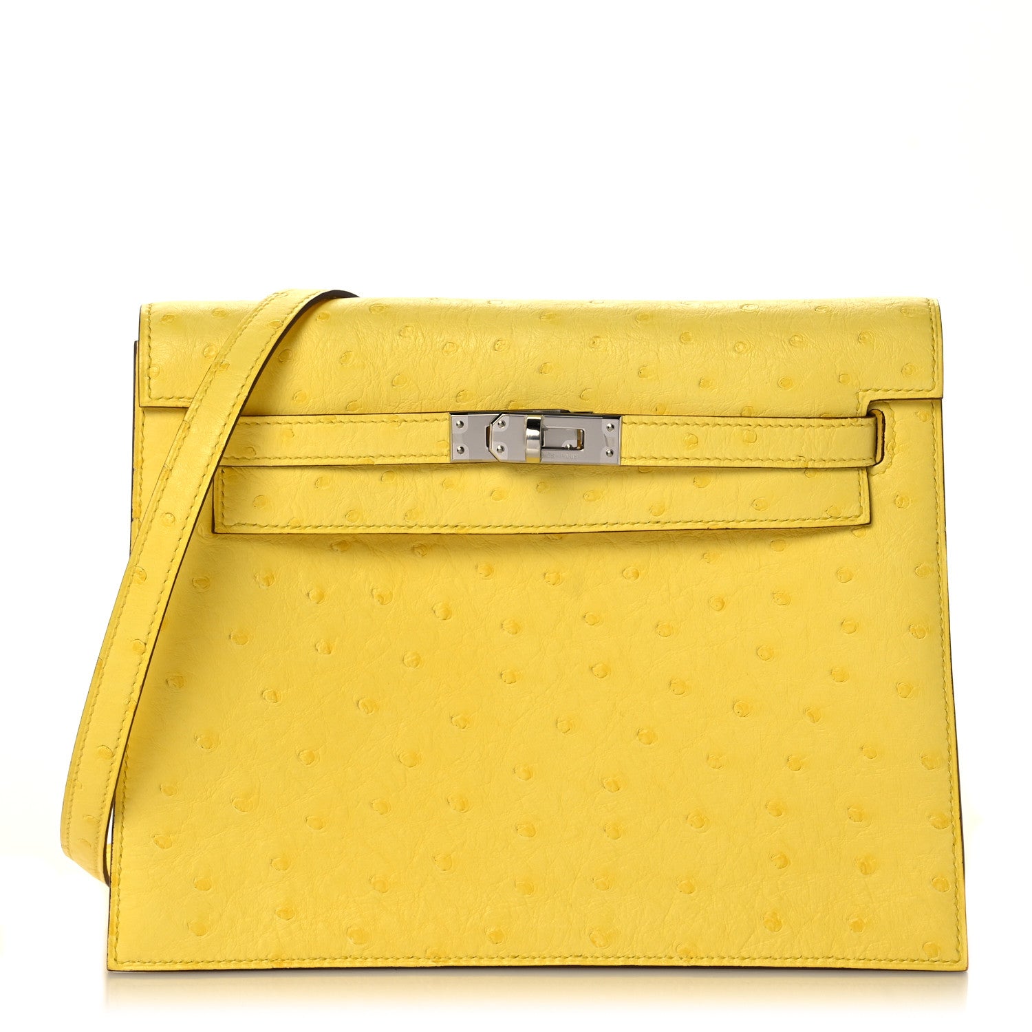 Hermes Ostrich Kelly Danse II Belt Bag Jaune Citron 1 of 11