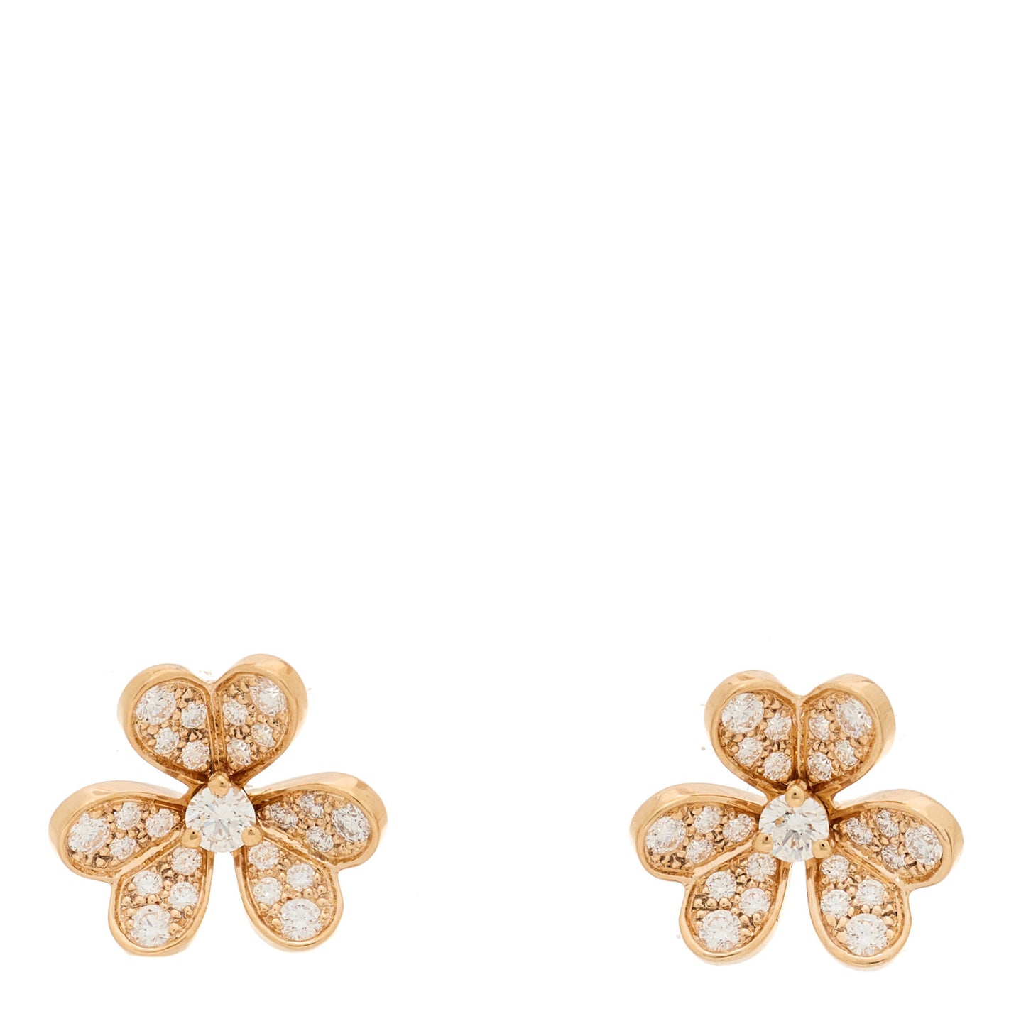 18K Rose Gold Diamond Mini Frivole Pave Earrings