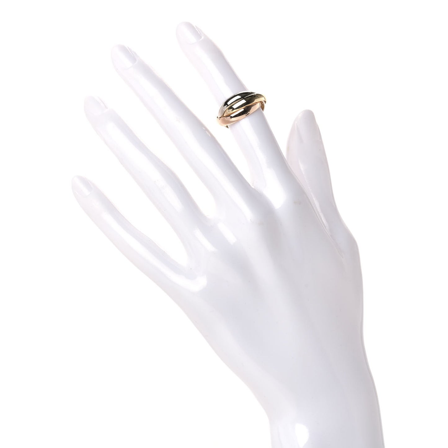 18K Pink Yellow White Gold Classic Les Must De Cartier Trinity Ring 49 4.75