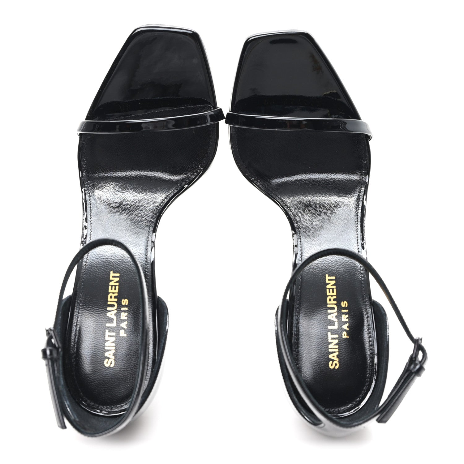 Saint Laurent Patent Calfskin Opyum 110 Sandals 39 Black 2 of 10