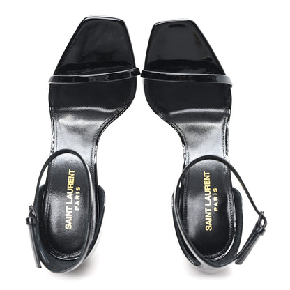 Saint Laurent Patent Calfskin Opyum 110 Sandals 39 Black 2 of 10