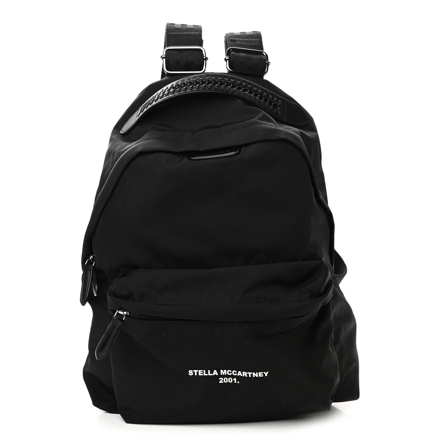 Stella McCartney Nylon Falabella Logo Go Backpack Black White 1 of 10