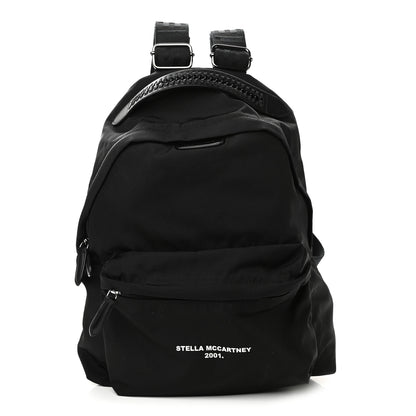 Stella McCartney Nylon Falabella Logo Go Backpack Black White 1 of 10