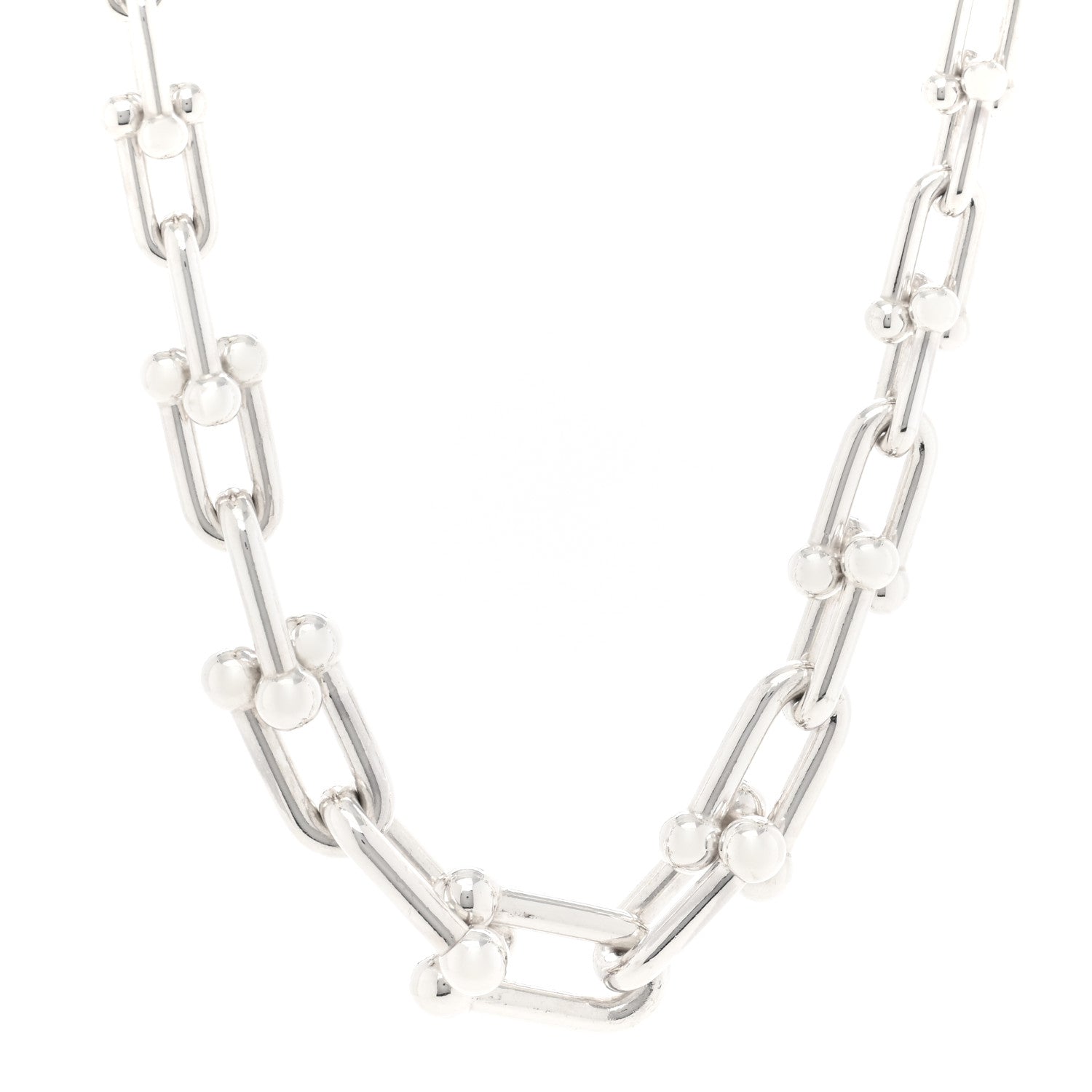 Tiffany Sterling Silver HardWear Graduated Link Necklace 1 of 3