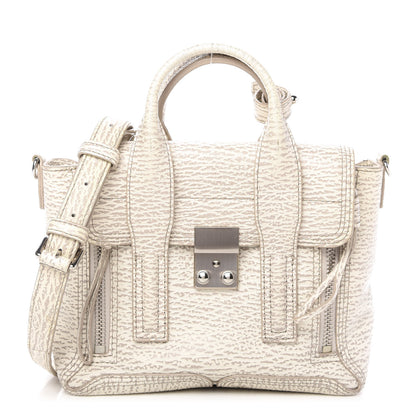 3.1 Phillip Lim Shark Embossed Textured Calfskin Mini Pashli Satchel Ivory Dove 1 of 8