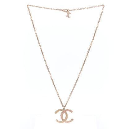 Chanel Enamel CC Necklace Gold Pink White 2 of 3