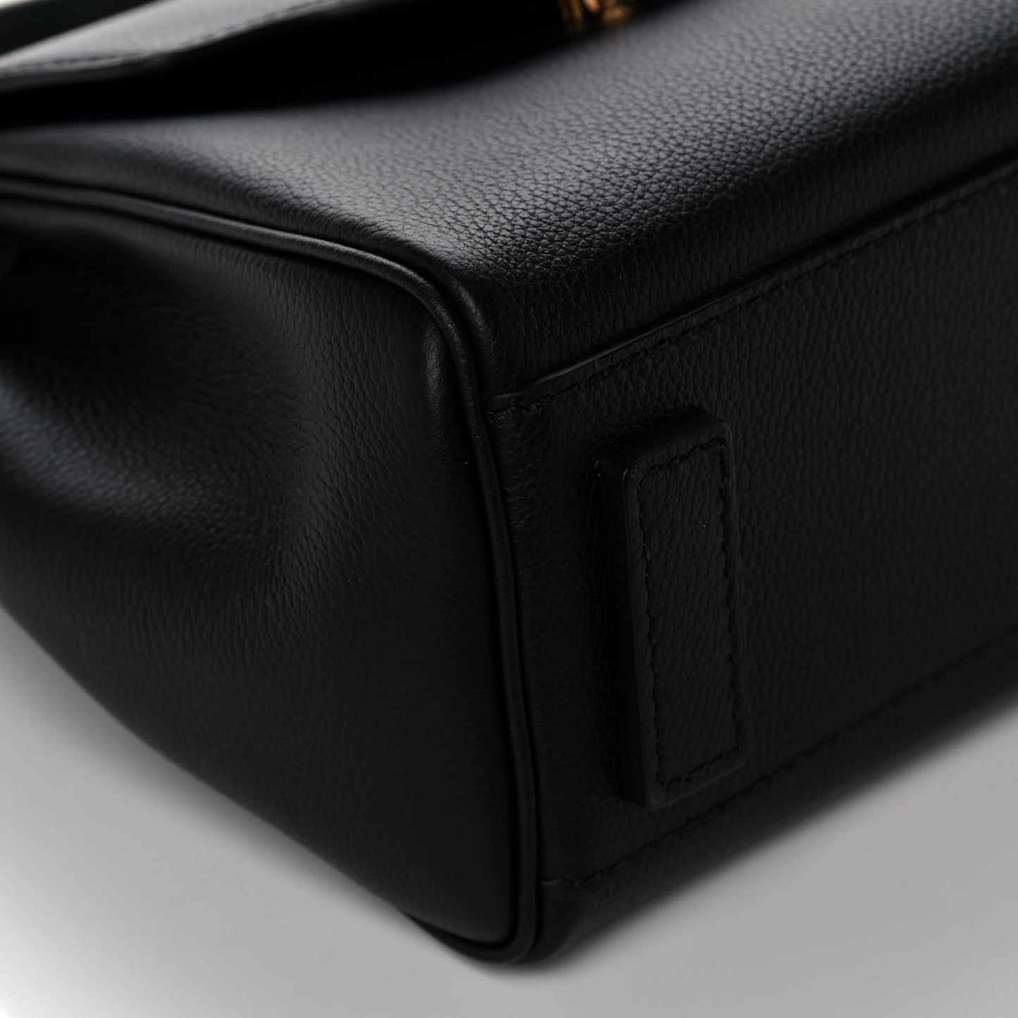 Grained Calfskin Small La Medusa Top Handle Bag Black
