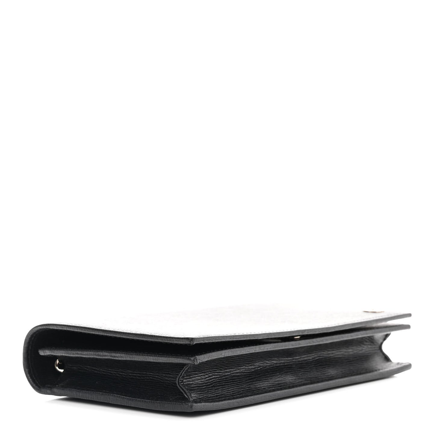 Textured Calfskin Medium Betty Chain Wallet Black