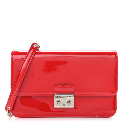 Christian Dior Metallic Box Patent Calfskin Miss Dior Promenade Pouch Red 1 of 12