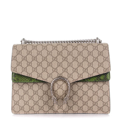 Gucci GG Supreme Monogram Python Medium Dionysus Shoulder Bag Green 1 of 7