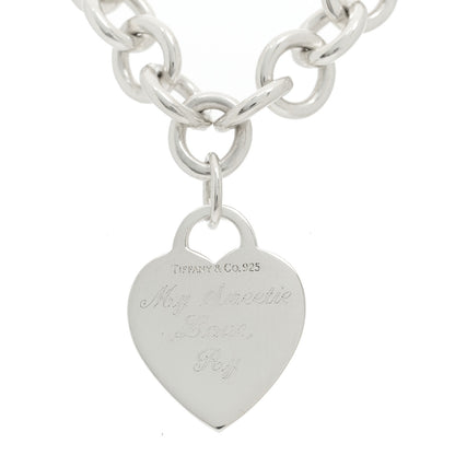 Tiffany Sterling Silver Heart Tag Pendant Necklace 5 of 6