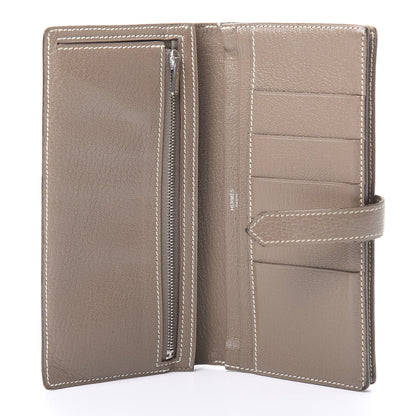Hermes Chevre Mysore Bearn Gusset Wallet Etoupe 5 of 15