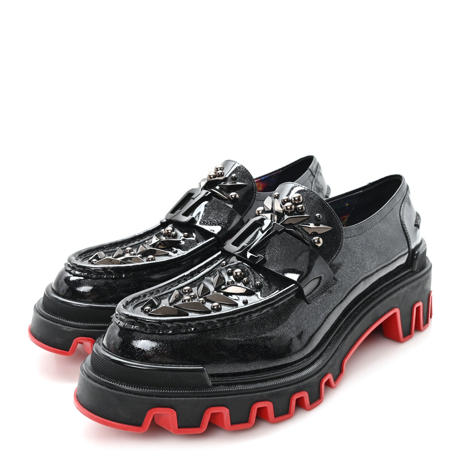 Christian Louboutin X Marvel Patent Calfskin The Amazing Loubi Loafers 46 Black Cosmos 4 of 8