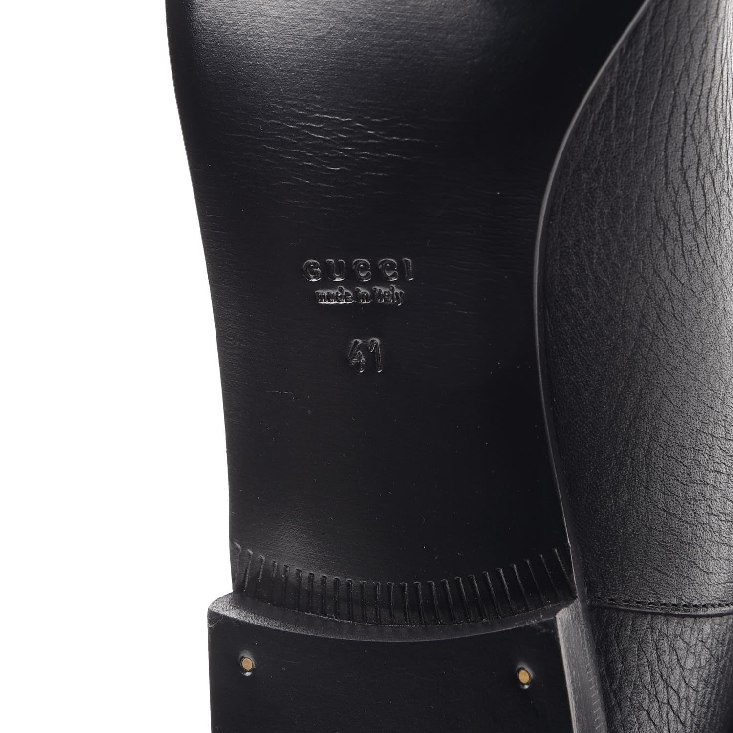 Gucci Calfskin Interlocking G Sachalin Riding Boots 41 Black 6 of 10
