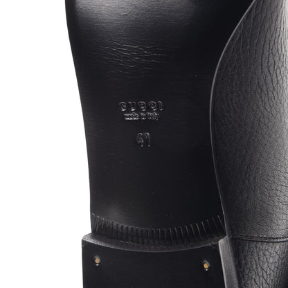 Gucci Calfskin Interlocking G Sachalin Riding Boots 41 Black 6 of 10
