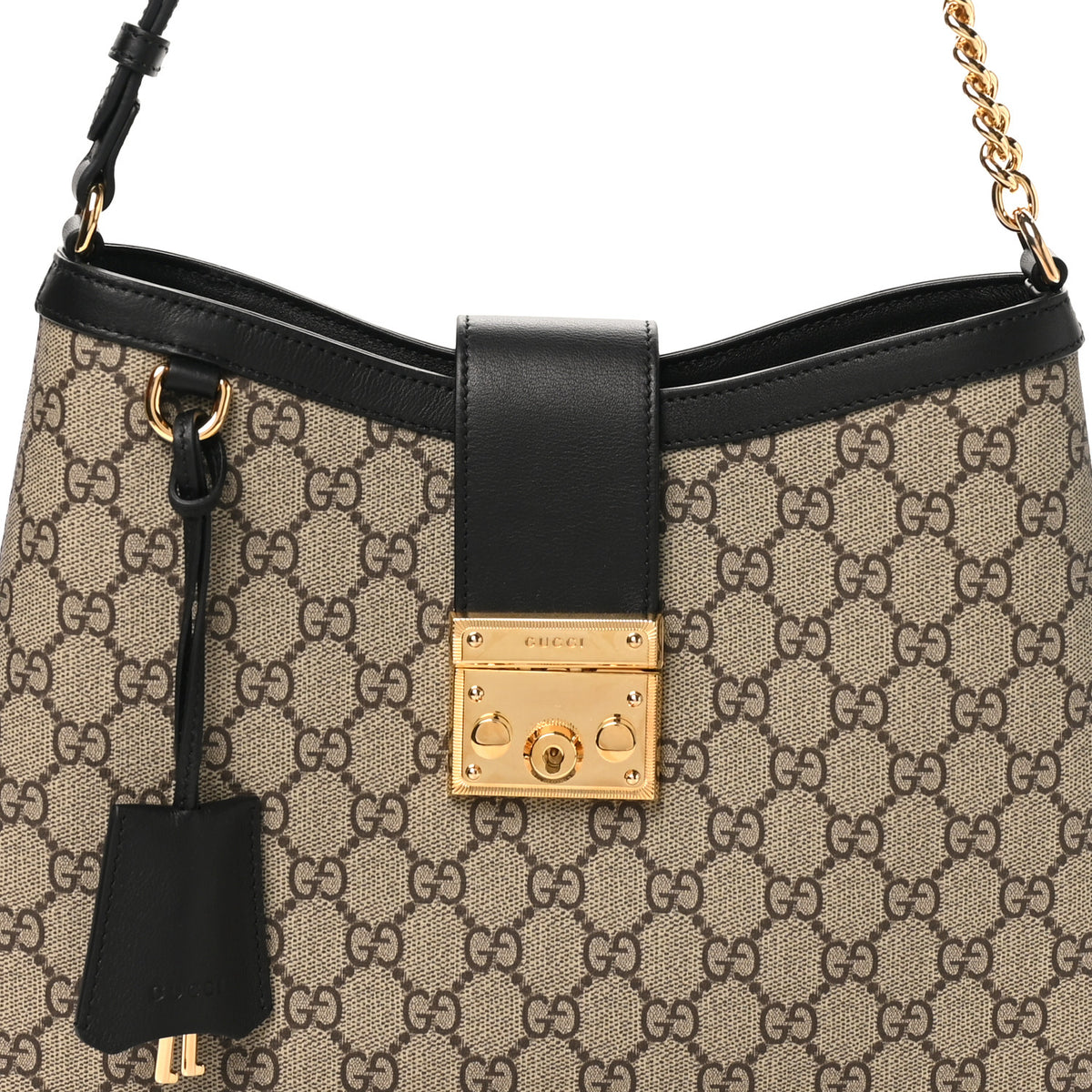 Gucci GG Supreme Monogram Medium Padlock Shoulder Bag Black 8 of 11