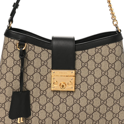 Gucci GG Supreme Monogram Medium Padlock Shoulder Bag Black 8 of 11