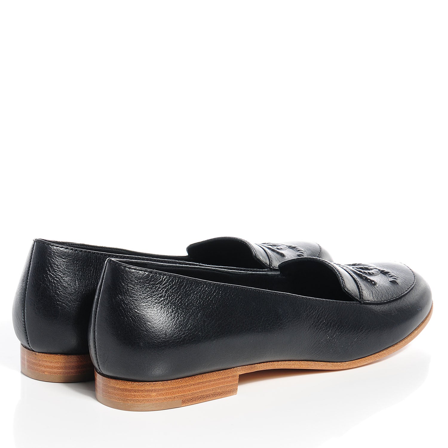 Chanel Leather CC Loafers 39 Black 4 of 8