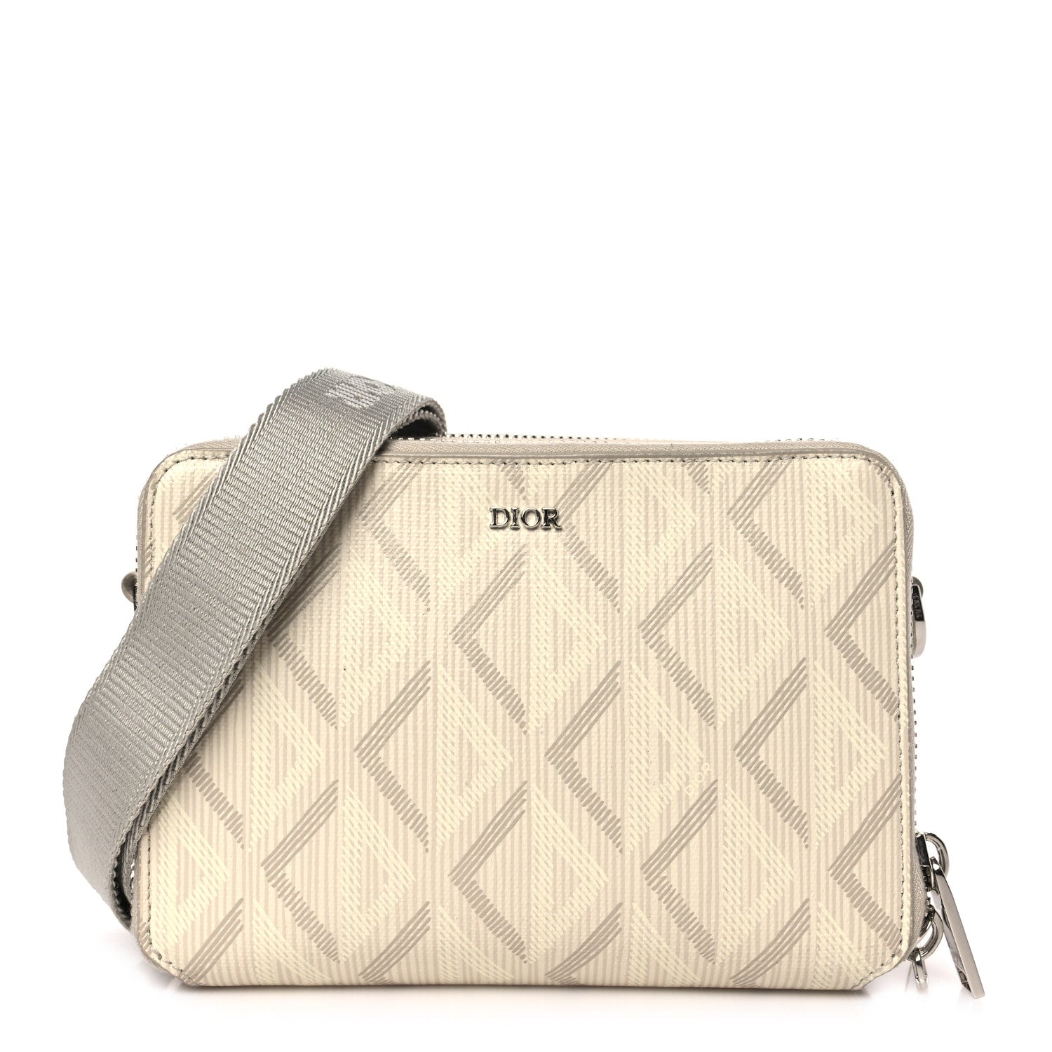 Christian Dior Coated Canvas CD Diamond Messenger Pouch Natural 1 of 10