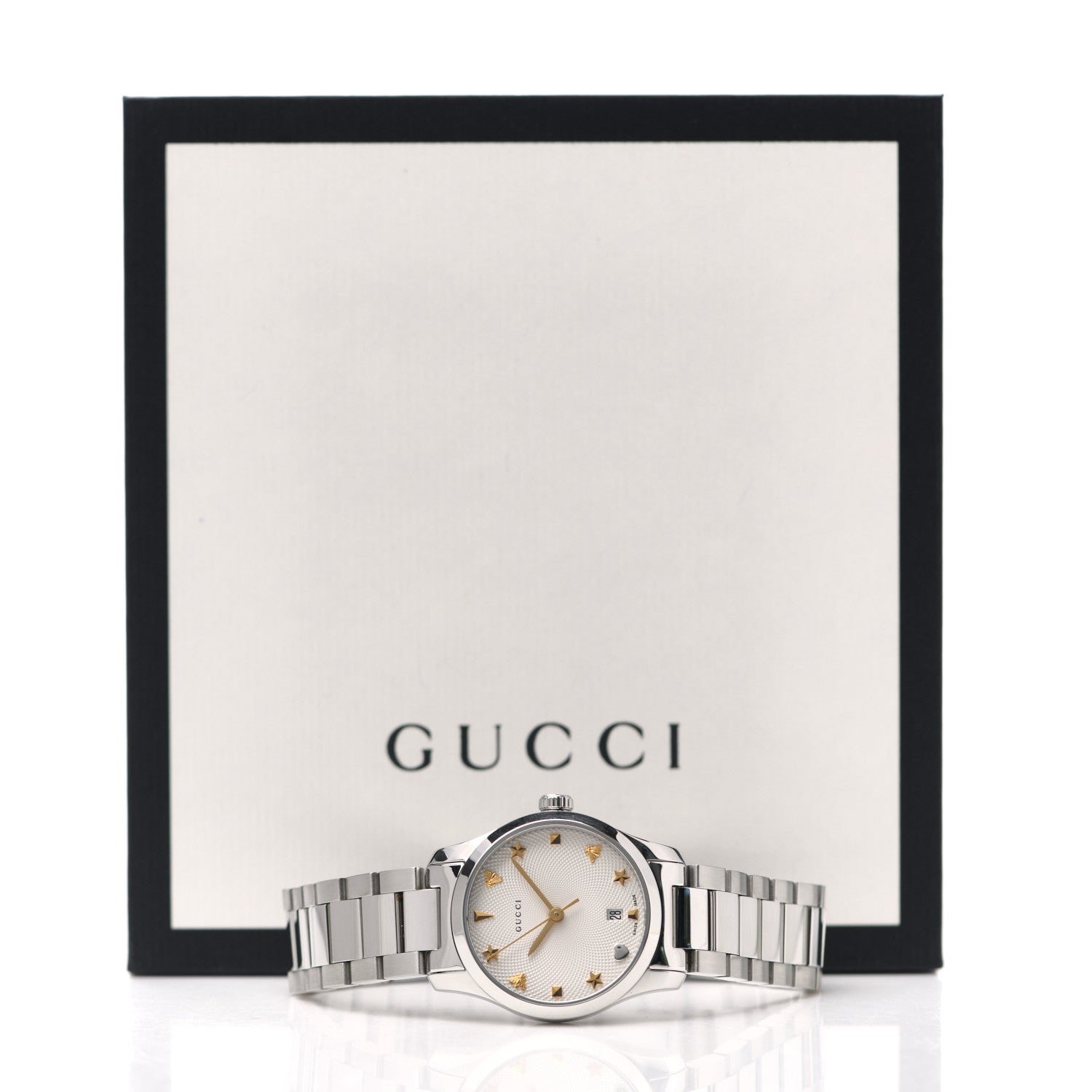 Gucci Stainless Steel 27mm G-Timeless Charm Quartz Watch 5 of 5