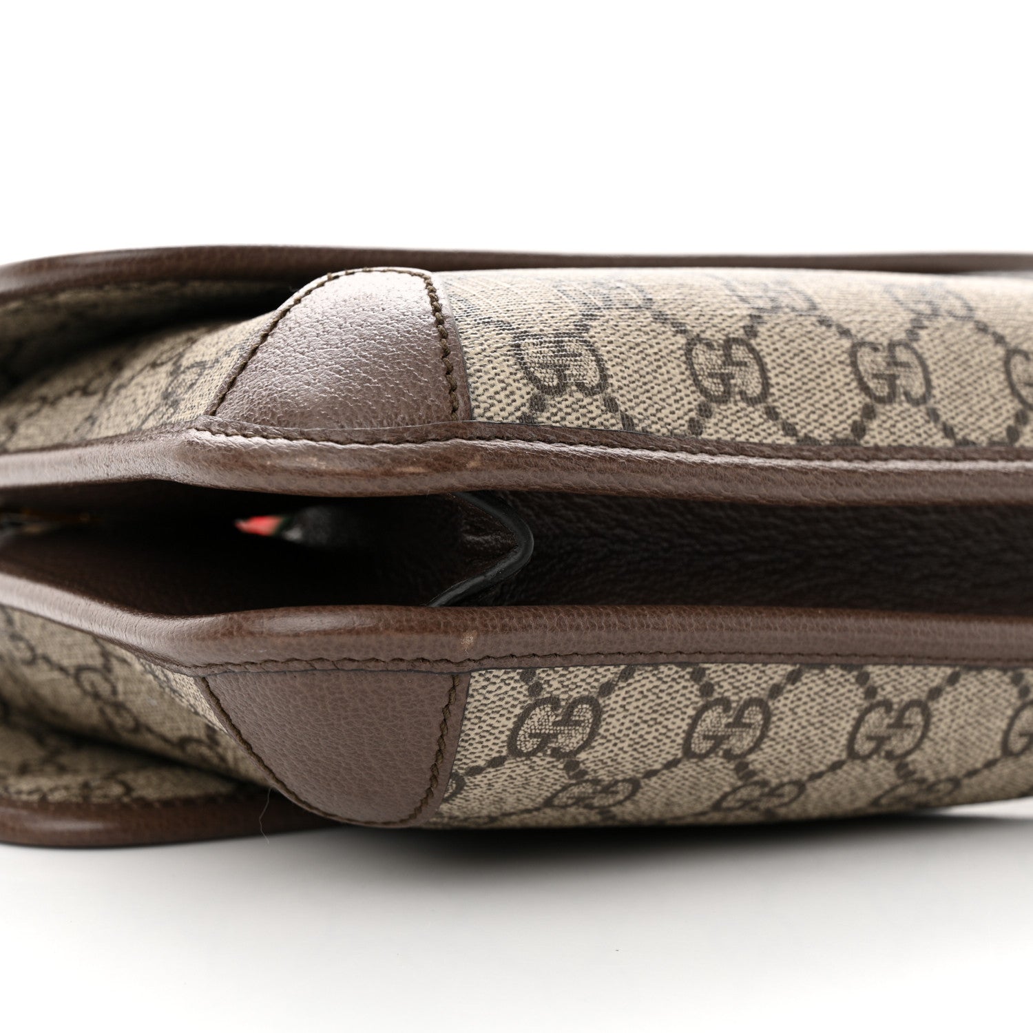 Gucci GG Supreme Monogram Web Small Neo Vintage Double Flap Messenger Bag Beige New Acero 9 of 12