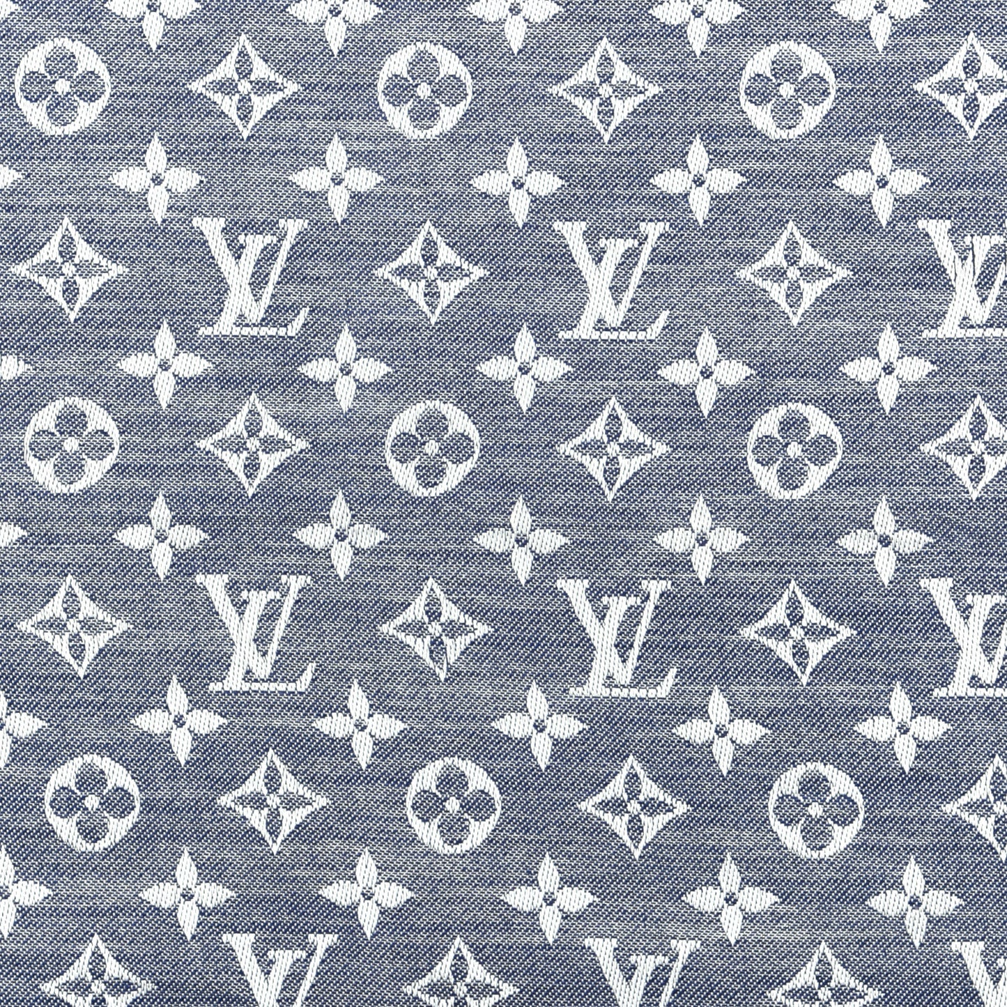 Silk Wool Monogram Denim Shawl Blue