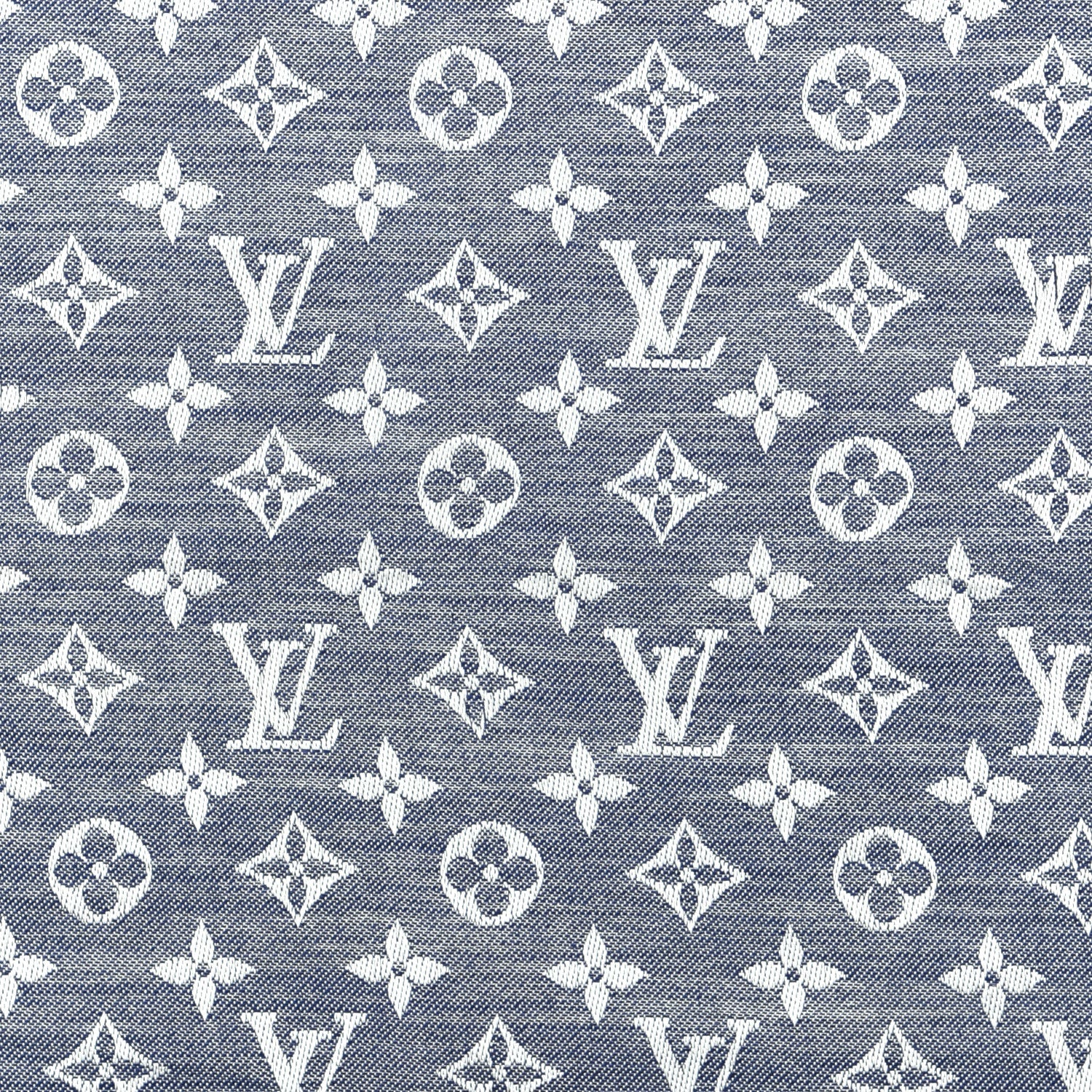 Louis Vuitton Silk Wool Monogram Denim Shawl Blue 3 of 6