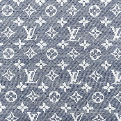 Louis Vuitton Silk Wool Monogram Denim Shawl Blue 3 of 6