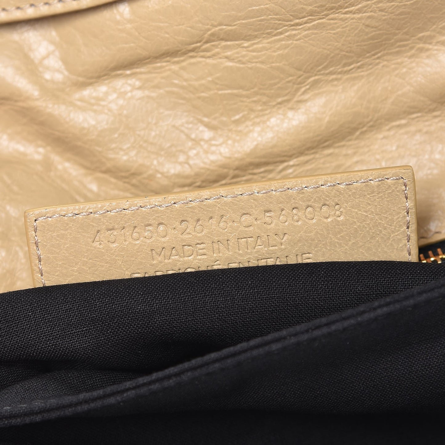 Agneau Classic Gold Hardware Mini Envelope Strap Clutch Beige Sable
